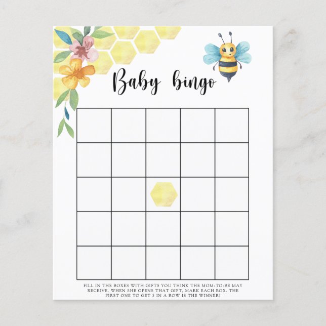 Bifloral - Baby shower bingo spel (Framsida)