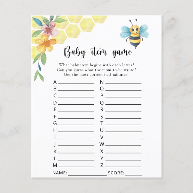 Bifloral - Babyartikelsspel. Baby Shower-spel (Framsida)