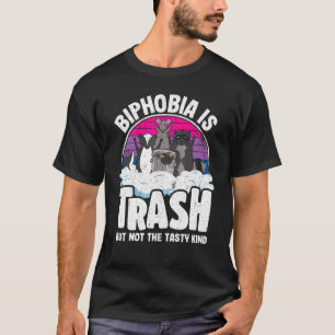 Bifobia är Sopor Opossum Raccoon Bisexual Flagga B T Shirt