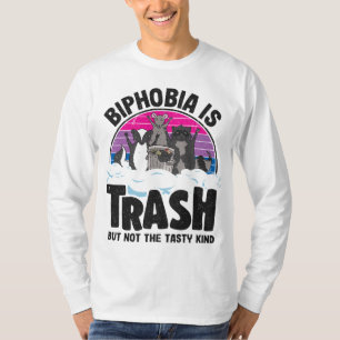Bifobia är Sopor Opossum Raccoon Bisexual Flagga B T Shirt
