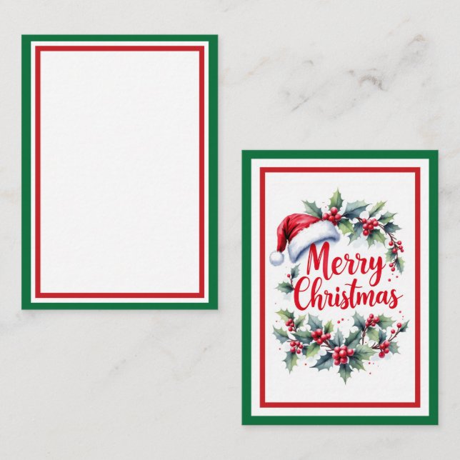 Bifoga en personlig notis med din julklapp anteckningskort (Fram/baksida)