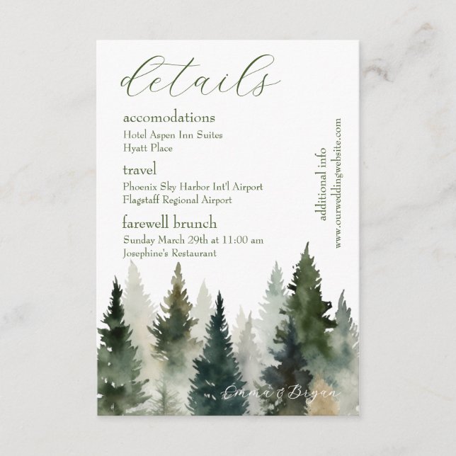 Bifogad kort |FOrest Tall Akvarell (Framsida)