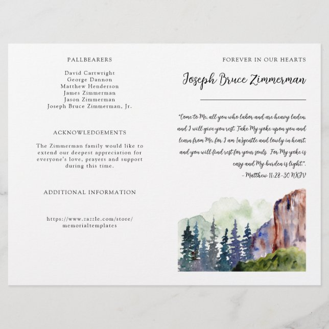 Bifold Program för besläktade fotalternativ (Framsida)