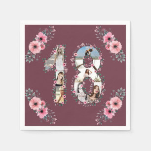 Big 18:e födelsedagstjuvfoto Collage Pappersservett