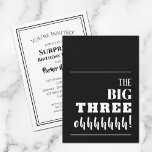 BIG 30ÅRS FÖDELSEDAG PARTY INBJUDNINGAR<br><div class="desc">Att kasta en milstolpe 30års födelsedag party? Se till att skicka en inbjudan som kommer att få gästerna upphetsade för party. "BIG THREE Ohhhh!" - byt till alla ålders- och färg-bakgrunder på framsidan och dina party-detaljer på baksidan.</div>