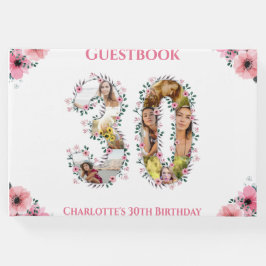 Big 30års födelsedag Photo Collage Flower Girl Whi Gästböcker