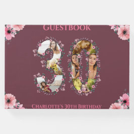 Big 30års födelsedag Photo Collage Flower Woman Gästböcker