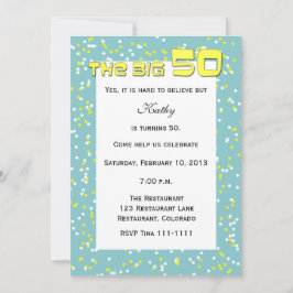 "BIG 50" 50:e födelsedagsinbjudan - Confetti Inbjudningar