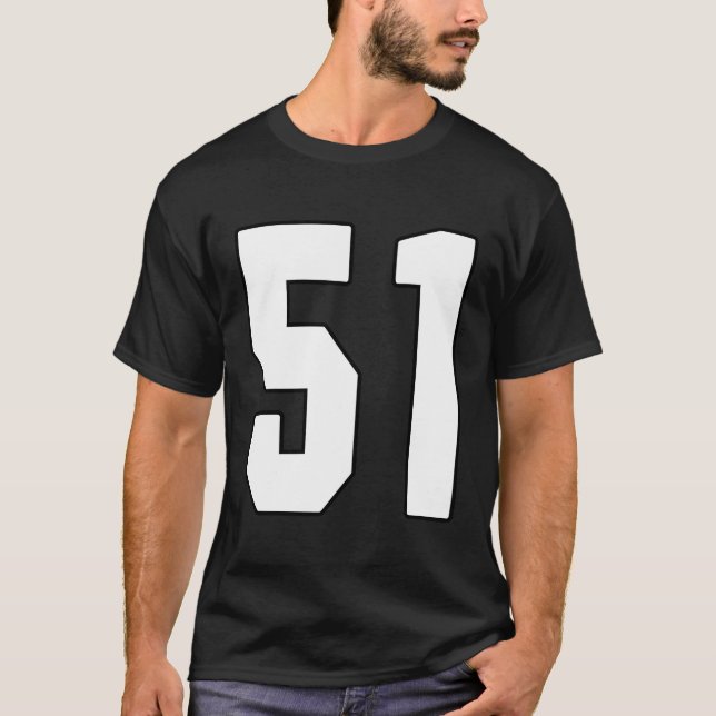 Big 51 Jersey Number 51 Uniform Biggest Fläkt Favo T Shirt (Framsida)