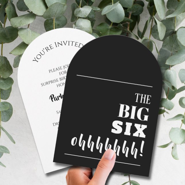 BIG 60:e Födelsedagsfesten Arch Inbjudningar (The BIG 60th birthday party arch-top invitations - INSTANT DOWNLOAD, PRINTED and/or both!)