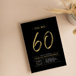 Big 66 | 60:e Födelsedagsfesten Guld & Black Inbjudningar<br><div class="desc">Fira din speciella dag med den här enkla snyggten 60 födelsedagsfest inbjudan. Den här designen har ett penselskript "The Big 60" med en ren layout i en kombination av svart och guld färg. Fler formgivningar och party-tillbehör finns på min butik BaraBomDesign.</div>
