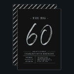 Big 66 | 60:e Födelsedagsfesten Silver & Black Inbjudningar<br><div class="desc">Fira din speciella dag med den här enkla snyggten 60 födelsedagsfest inbjudan. Den här designen har ett penselskript "The Big 60" med en ren layout i en kombination av Silver & Black färg. Fler formgivningar och party-tillbehör finns på min butik BaraBomDesign.</div>