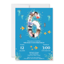 Big 6e Photo Collage Birthday under Sea
