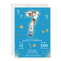 Big 7:e Photo Collage Birthday under Sea