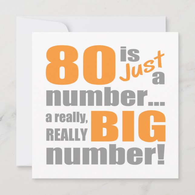 Big 80 Birthday Kort (Framsida)