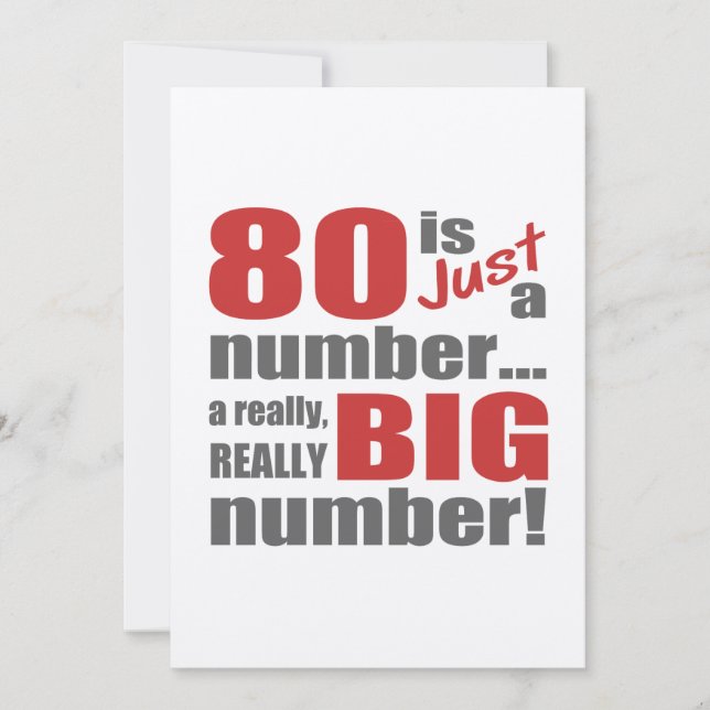 Big 80 Birthday Kort (Framsida)
