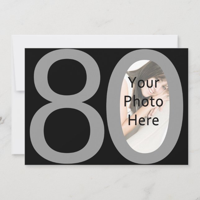 Big 80 Photo Födelsedagsfest inbjudan (Framsida)