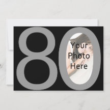 Big 80 Photo Födelsedagsfest inbjudan