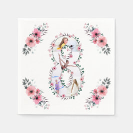 Big 8th Birthday Girl Photo Collage Rosa Flower Pappersservett