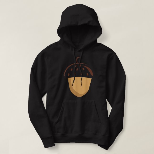Big Acorn Costume Cute Easy Food Halloween Gift Hoodie (Design framsida)
