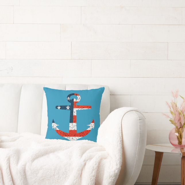 Big American Flagga Anchor Kudde (Soffa)