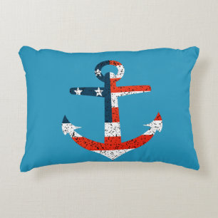 Big American Flagga Anchor Prydnadskudde