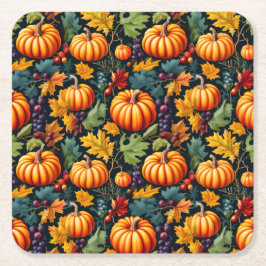 Big and Little Fall Pumpkins Underlägg Papper Kvadrat
