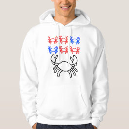 Big and Small Crab Outline Design Hoodie