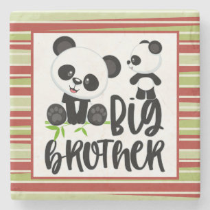 Big and Small Cute Pandas with Big Brother Quote Stenunderlägg