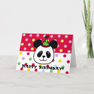 Big Ansikte Panda Tecknad Birthday Kort