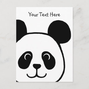 Big Ansikte Panda Tecknad Vykort