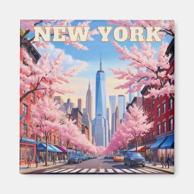 Big Apple Charm: New York Souvenir Magnet (Framsidan)
