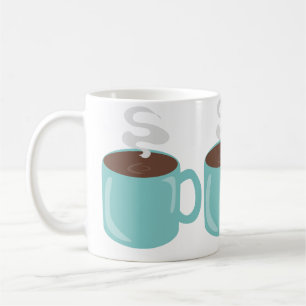 Big Aqua Blue Grönt Coffee Mugg Mönster