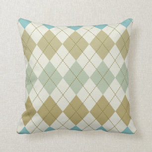 Big Argyle Sage & Tan Preppy Dekorativ kudde