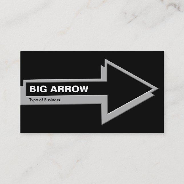Big Arrow - Grått på Black Visitkort (Framsida)