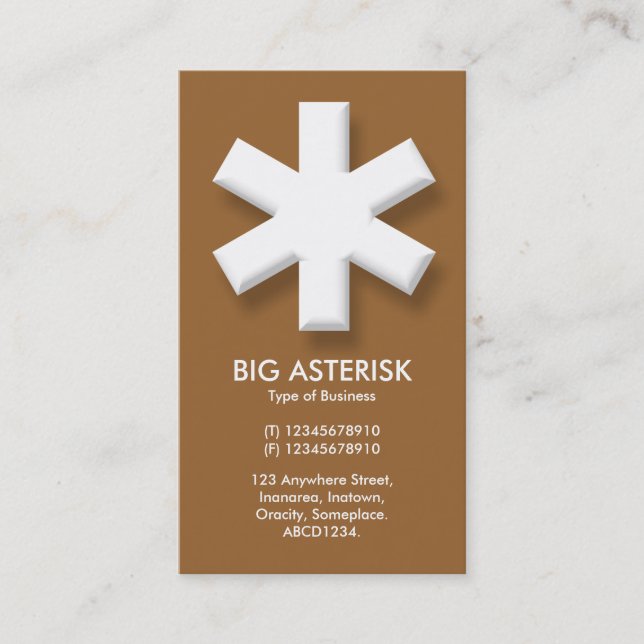 Big Asterisk - Brown (996633) Visitkort (Framsida)
