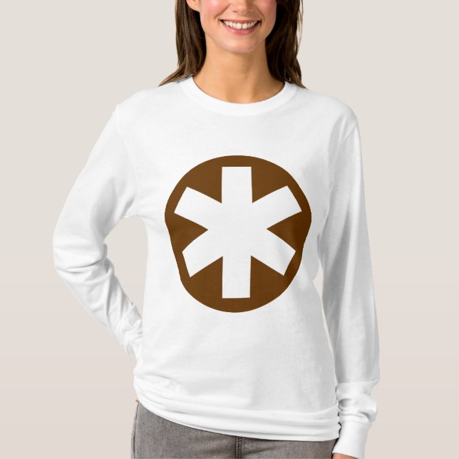 Big Asterisk - Brown och White Tee Shirt (Framsida)