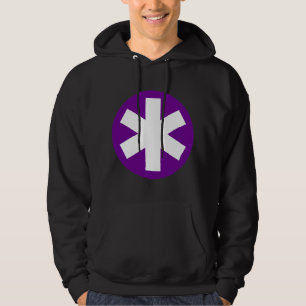 Big Asterisk - djup Lila och vit Hoodie