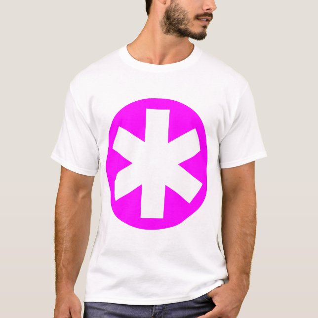 Big Asterisk - Magenta och vit T-shirt (Framsida)