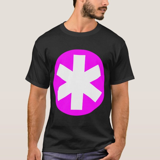 Big Asterisk - Magenta och vit T-shirt (Framsida)
