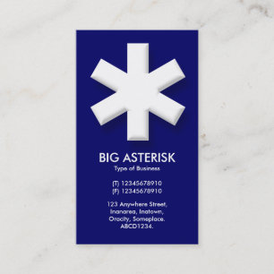 Big Asterisk - Mörk blått (000066) Visitkort