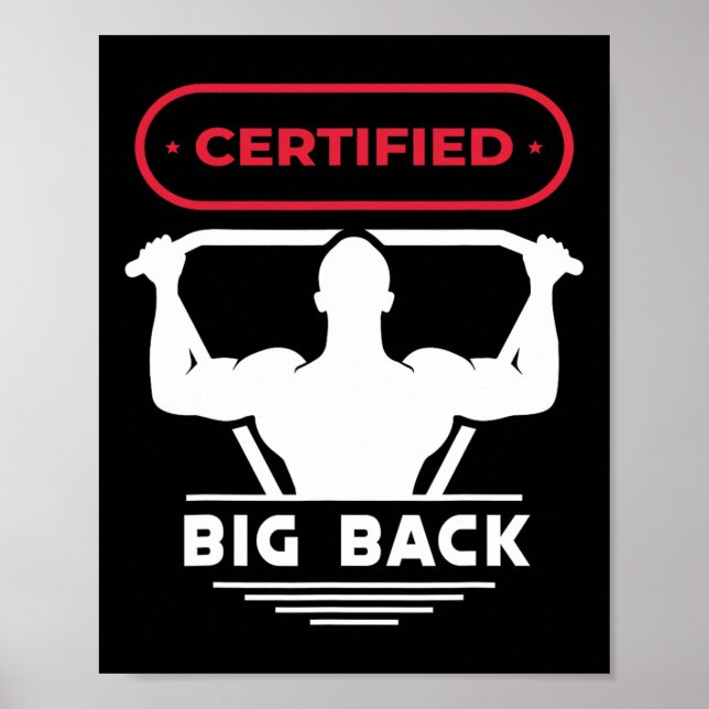 Big Back Auktoriserad Big Back Design Bodybuilding Poster (Framsidan)