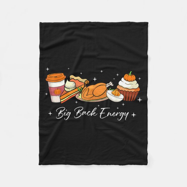Big Back Energy Funny Thanksgiving Dinner Turkey L Fleecefilt (Framsidan)
