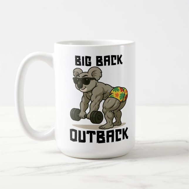Big Back Outback – Funny Koala Gym Deadlift Design Kaffemugg (Vänster)