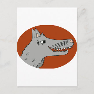 BIG BAD VARG tecknad storybook red ridning huva Vykort