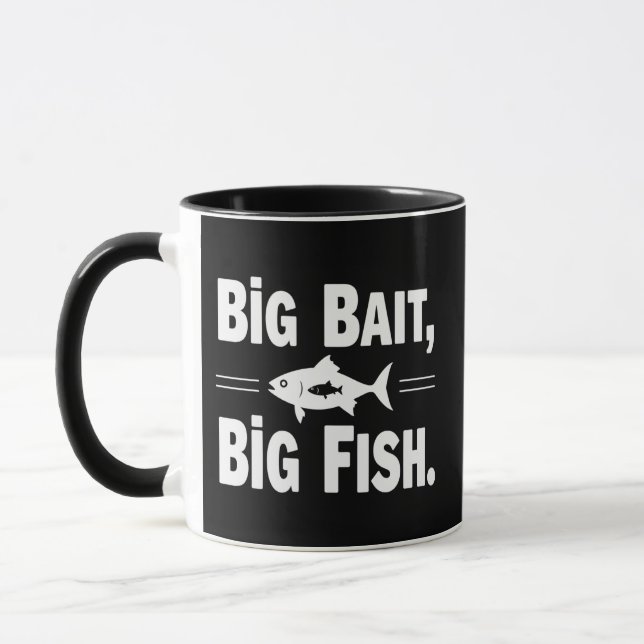 Big Bait Big Fish Funny Fishing Mugg (Vänster)
