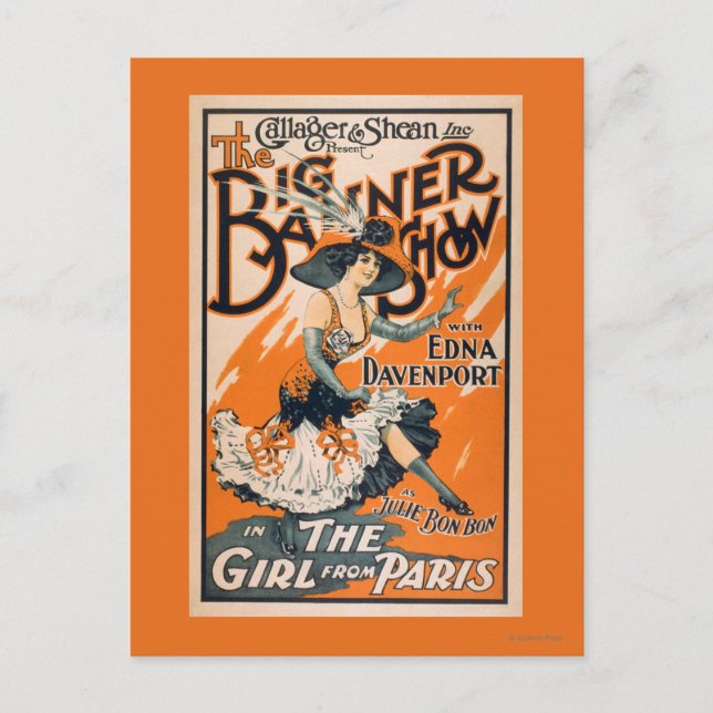 Big Banner Show "the girl from Paris" Vykort (Framsida)
