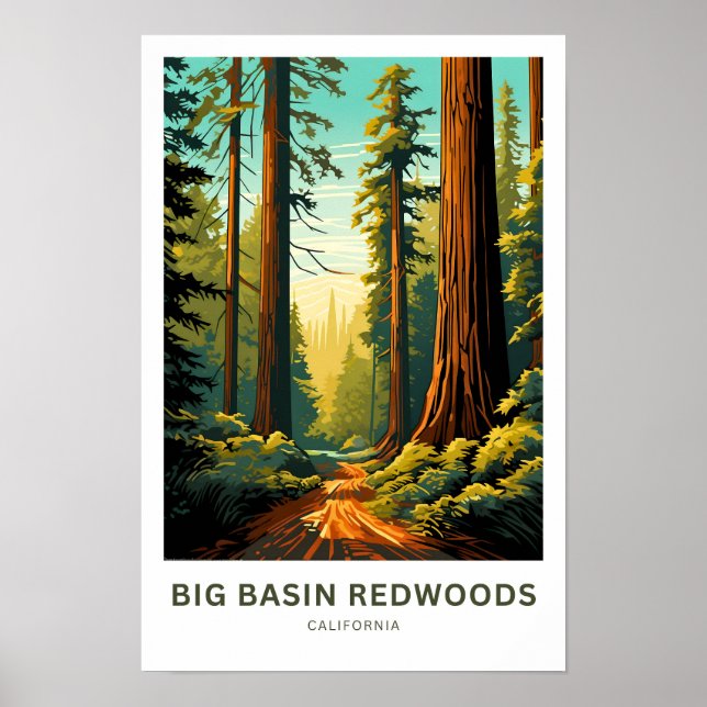 Big Basin Redwood California Travel Skriv ut Poster (Framsidan)