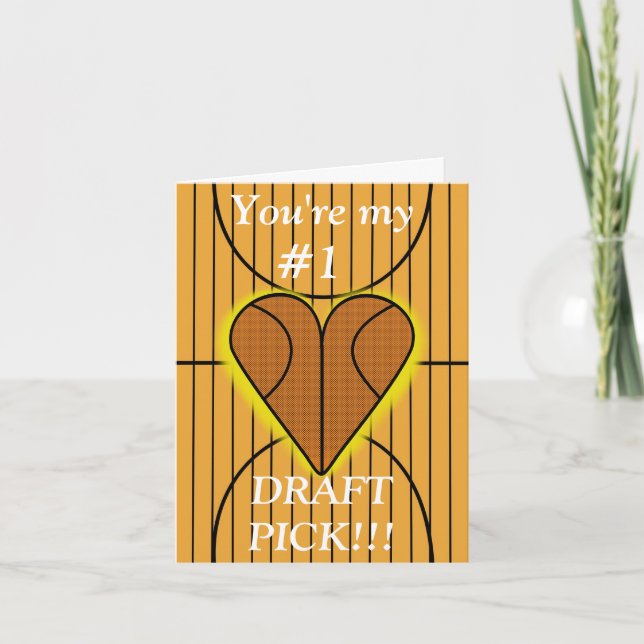 Big Basketball Älskare Valentine Day Card Tack Kort (Framsida)