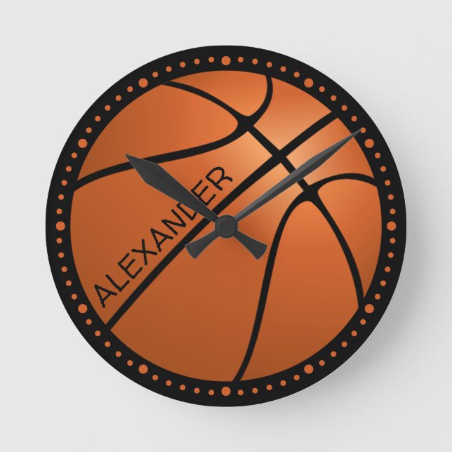 Big Basketball Personalize Clock Rund Klocka (Framsida)